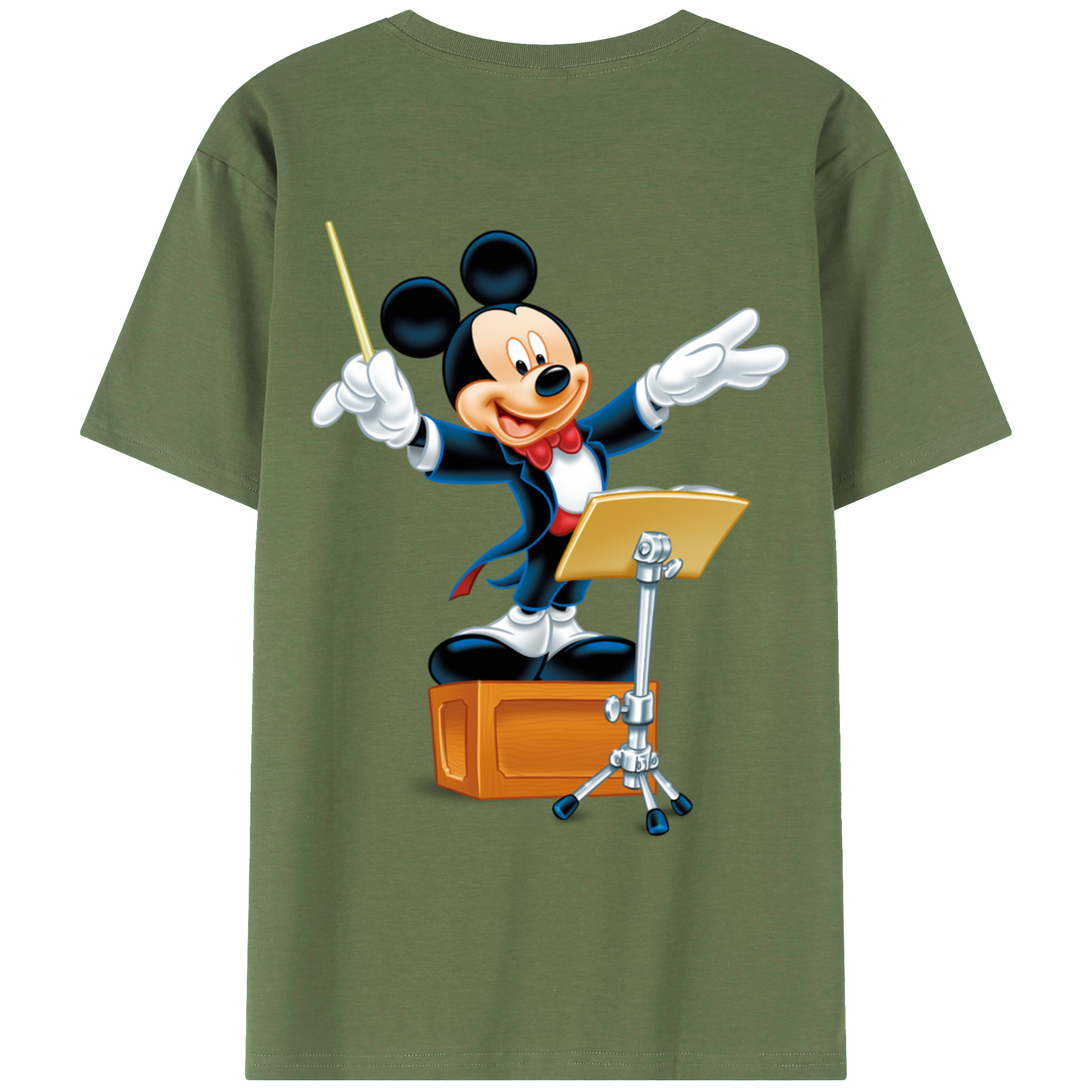 ミッキーマウス Mickey Mouse 綿100％ メンズ半袖Tシャツ（バックプリント） 通気性